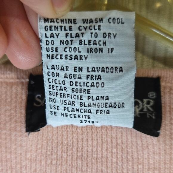 Sag Harbor, Size 2X Soft Pink Ramie Cotton Button-Front Cardigan [0215] - Picture 7 of 8